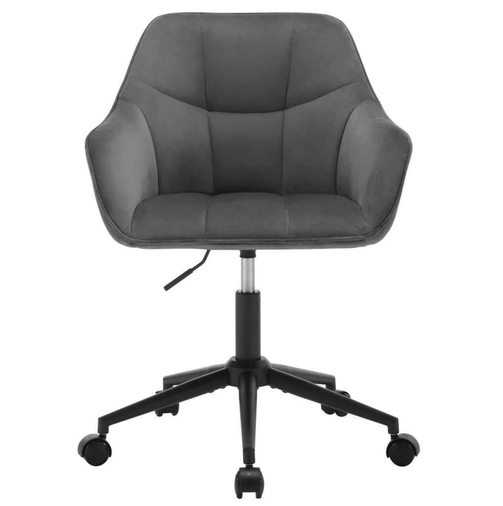 Sedia da ufficio ergonomica in velluto grigio scuro