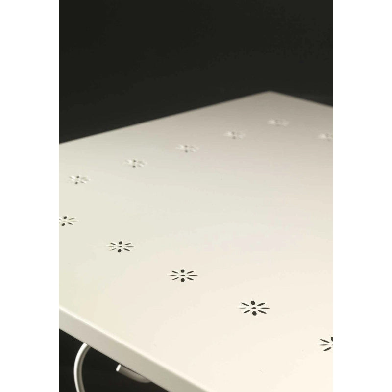 Tavolo metallo new old bianco crema quadro cm 70x70h72