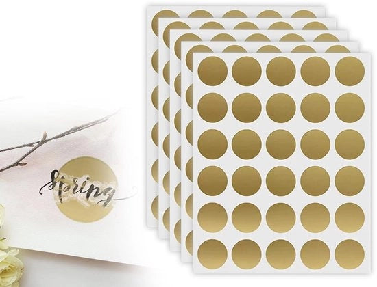 Set di Sticker per Cera di 150 - Sticker a Ceretta in Oro - Etichette di 25 mm - Matrimonio - Disegno di Cera Perfetto - Misura Perfetta - Etichetta a Cera