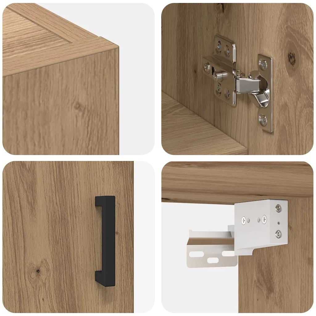 Armadietto a muro rovere artigianale 60 x 31 x 70 cm 879541