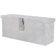 CASSETTA PORTAUTENSILI DA 2 KG CON CHIUSURA A CHIAVE IN LAMIERA DI ALLUMINIO 50X15.5X20.5 CM ARGENTO