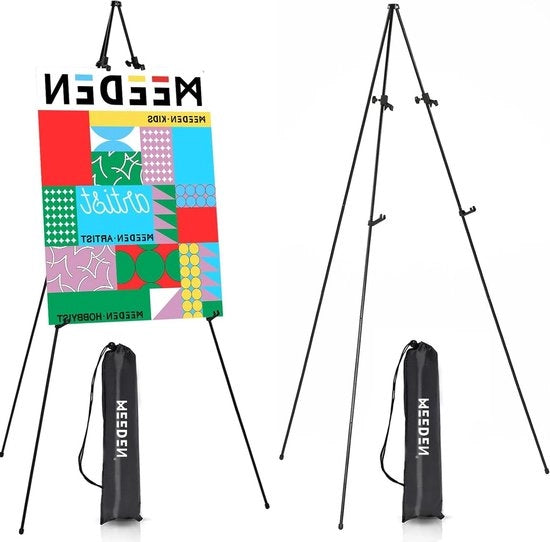 Supporto per Arte 63 pollici - Esecuzione in Metallo con Borsa - Esecuzione Portatile e Ripiegabile per Schede da Pittura
