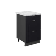 Vicco Mobiletto base per cucina Nero a righe 50 cm , PL Marmo