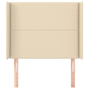 Testiera ad Orecchio Crema 103x16x118/128 cm in Tessuto