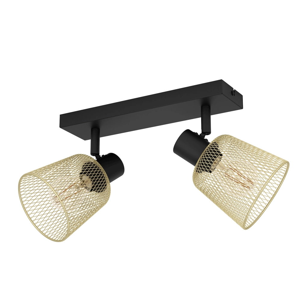 Spot Moderno Coslada In Acciaio Nero 2 Luci E27 40W Ip20