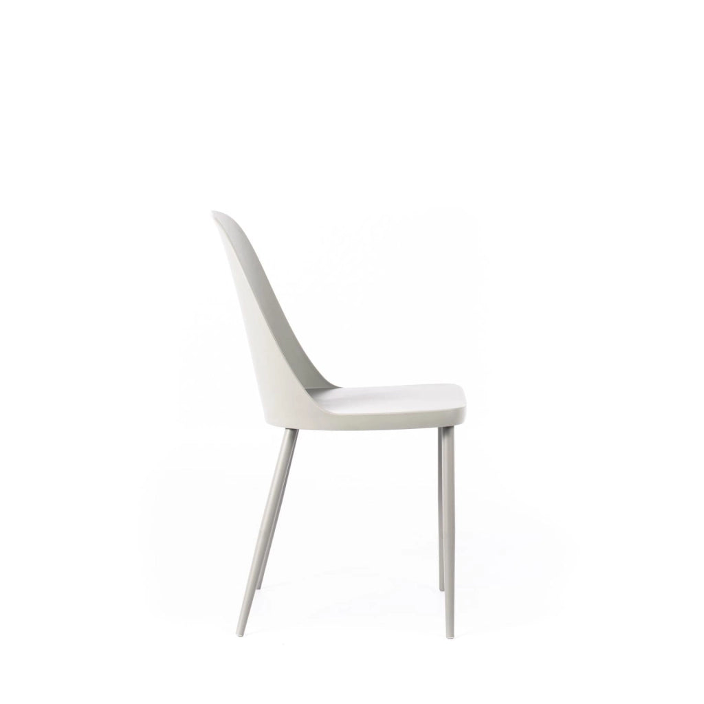 Set 4 Sedie 46x55xH80 cm in Polipropilene Tamara Grigio Chiaro