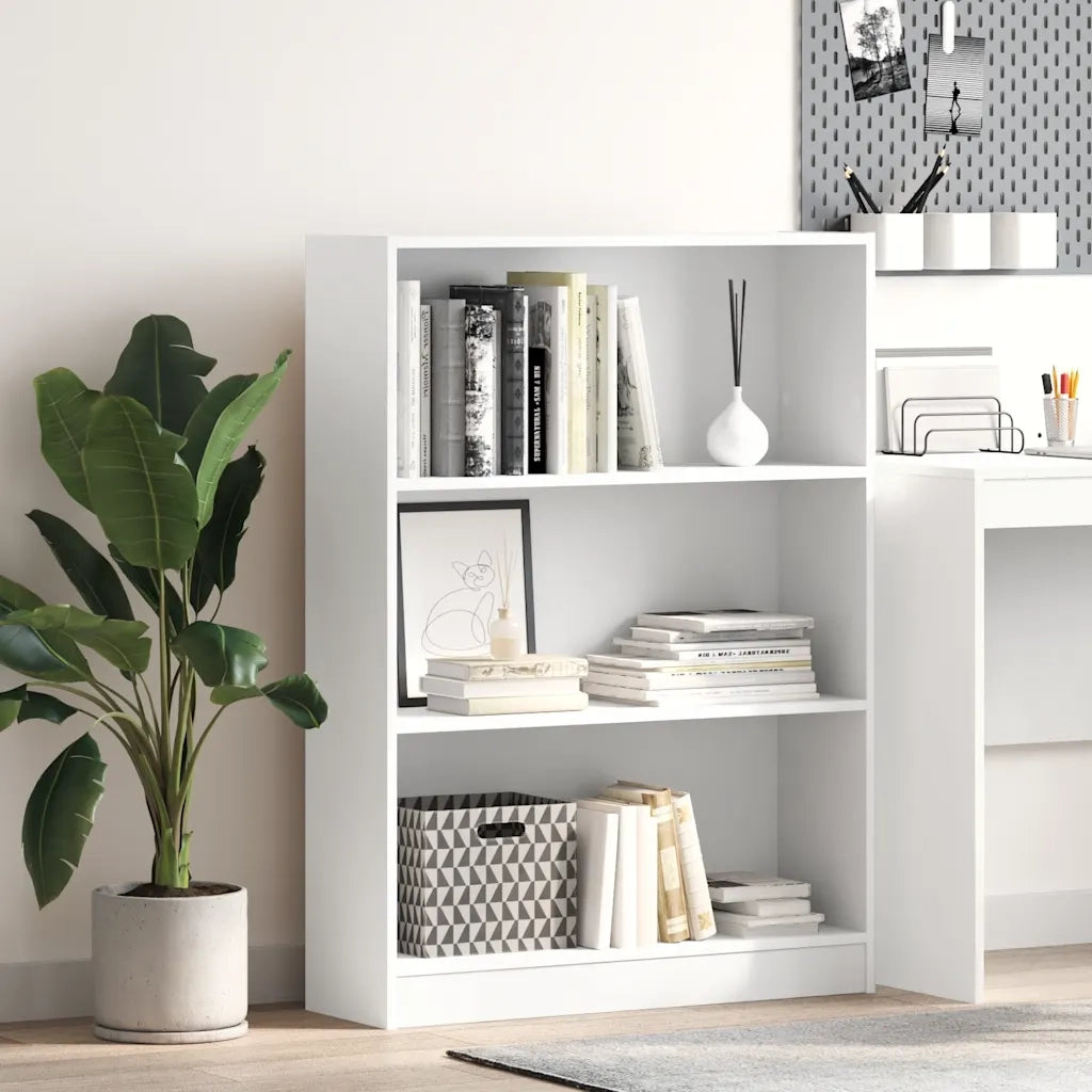 Libreria Bianca 80x24x109 cm in Legno Multistrato