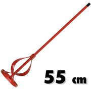 Trade Shop - Frusta In Acciaio Zincato Per Miscelatore Pittura Colla Malta 55 Cm Colore Rosso -