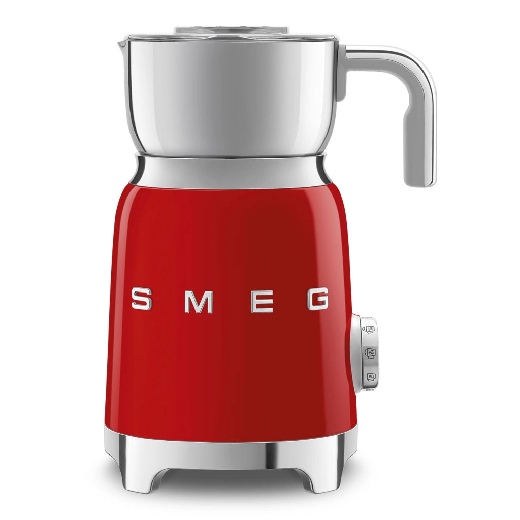 Smeg, montalatte multifunzione mff11rdeu, con sistema ad induzione, 6 programmi preimpostati, una funzione manuale, caraffa removibile da 600 ml, tappo misuratore, avvolgicavo integrato, 500w, rosso