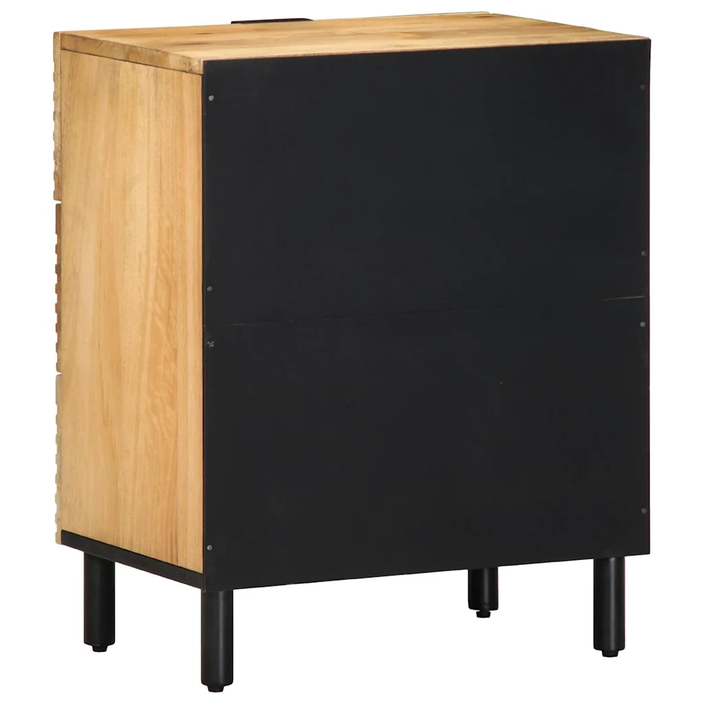 Comodino Marrone 50x33x60 cm in Legno Massello di Mango 4017729