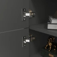 Mobiletto da Salotto Design Moderno con Mensole Regolabili e Piedi in Legno Massiccio, 70 x 40 x 96,1 cm, Grigio Scuro