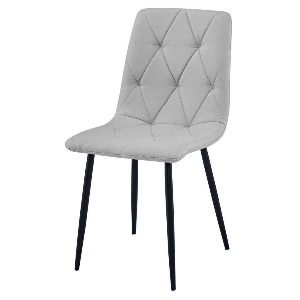 Set di 3 sedie imbottite Libra in tessuto grigio chiaro