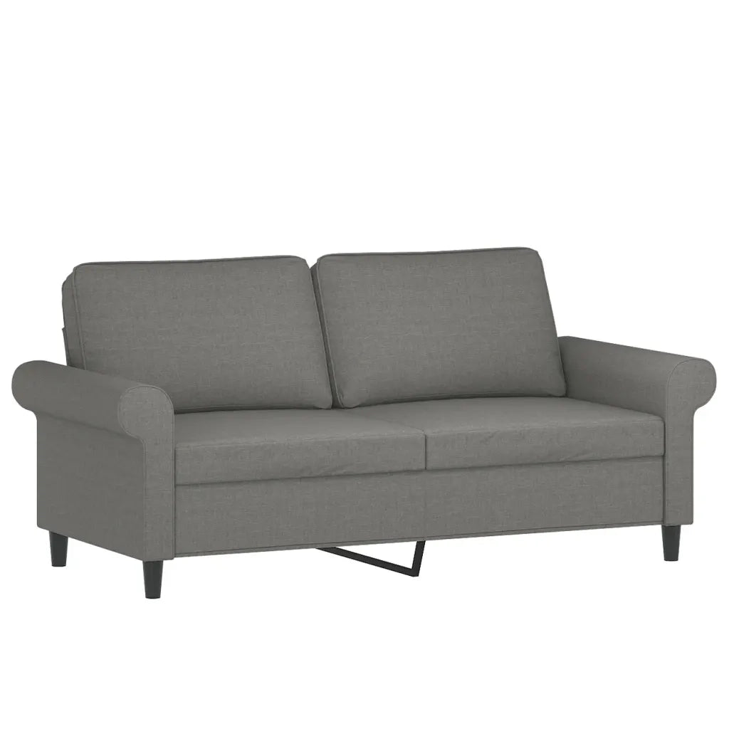 Divano a 2 Posti con Cuscini Grigio Scuro 140 cm in Tessuto 3153242