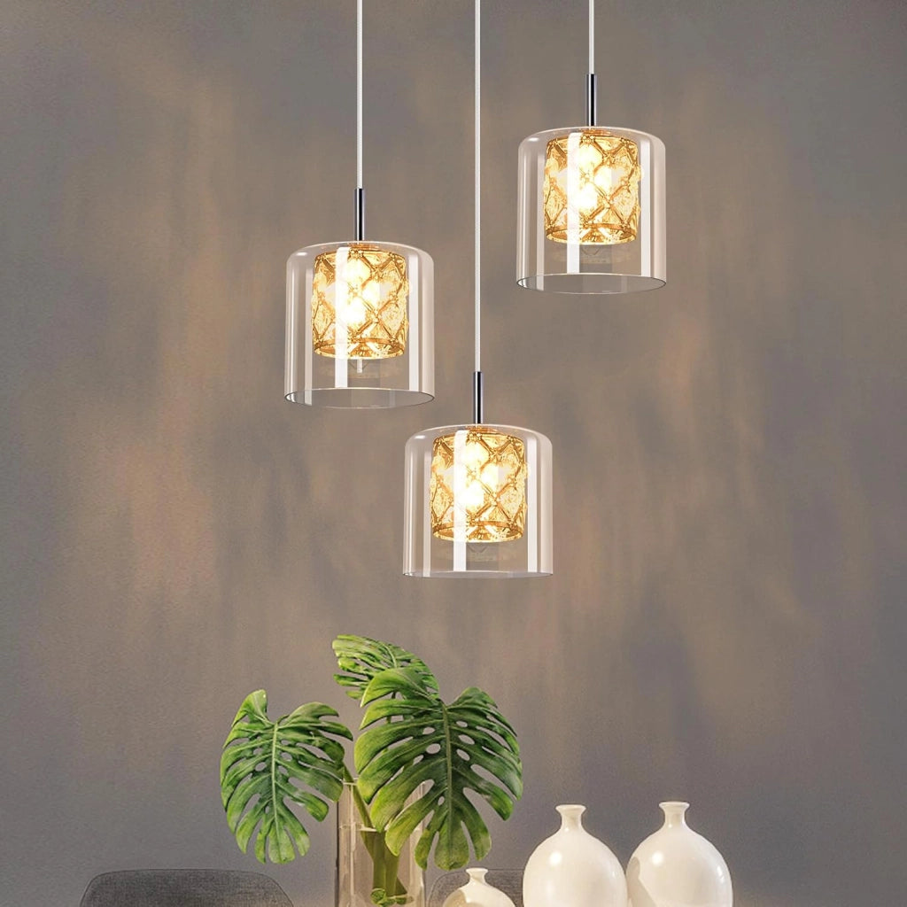 Lampada a sospensione ZMH per sala da pranzo 3/4/5 fiamme, lampada a sospensione moderna vintage G9 cucina hotel