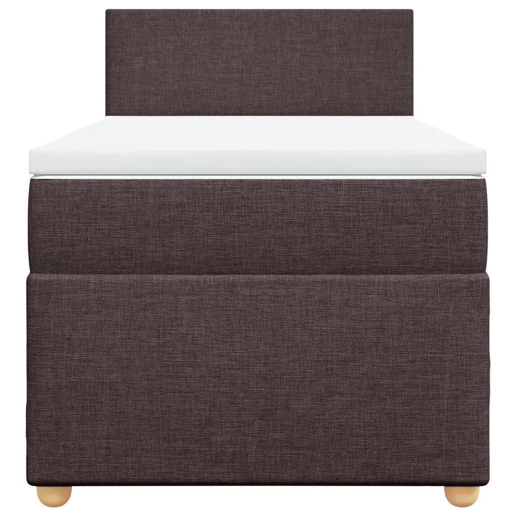 Giroletto a Molle con Materasso Marrone Scuro 90x200 cm Tessuto 3288859