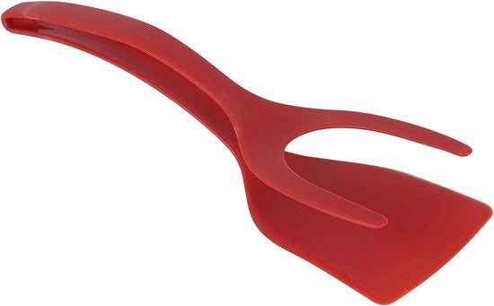 Spada Anti-Altissima Temperatura - 2-in-1 Utensile da Cucina per Frittate, Frittelle, Uova, Pancake e Carne con Taglio (Rosso)