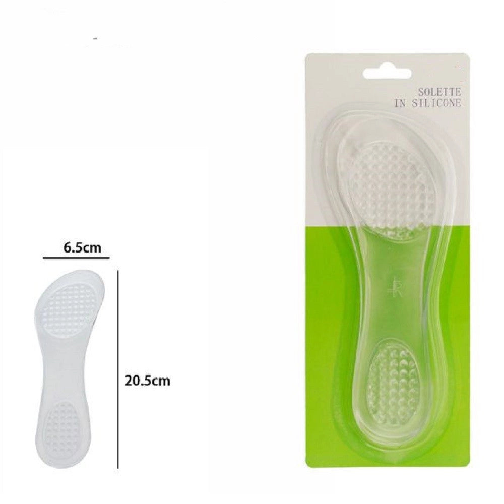 Trade Shop - Coppia Solette Gel Silicone Morbido Cura Protezione Sottopiede 6,5x20,5 Cm 67292 -