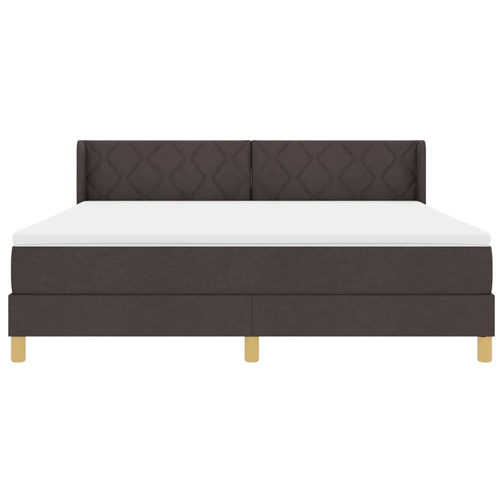 Letto a molle Marrone Scuro 200 x 180 cm Poliestere 3341373