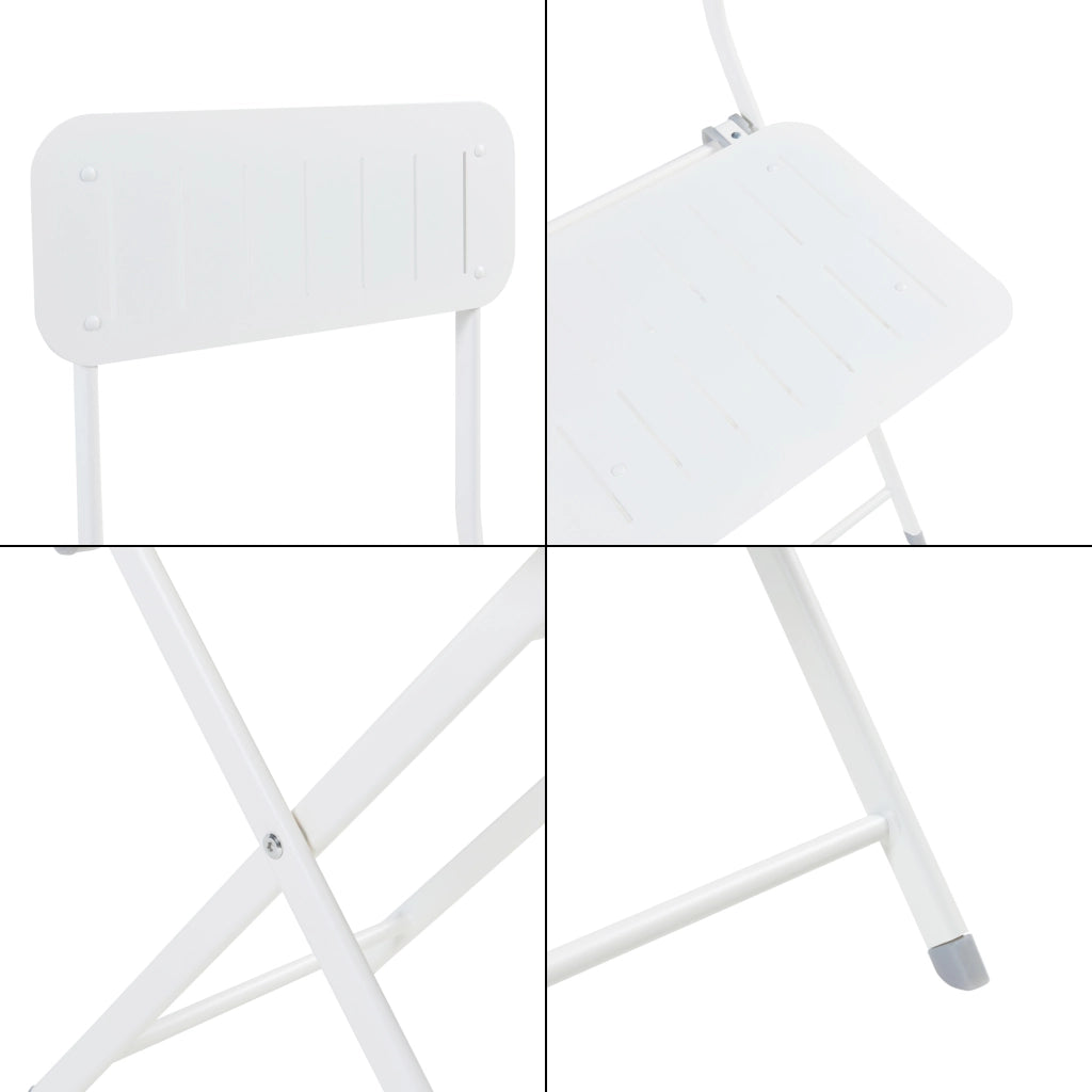 Set Sande di 2 Sedie Pieghevoli - Bianco [en.casa]