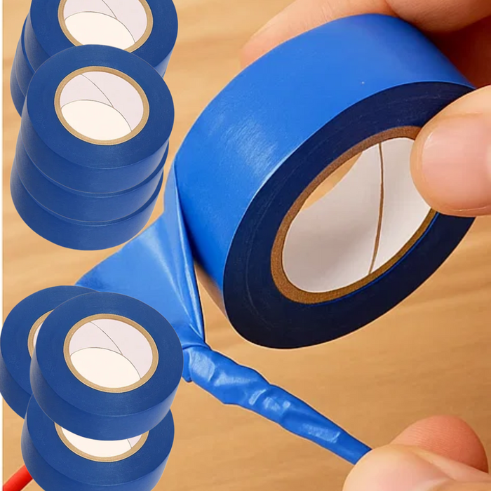 Kit nastro isolante in pvc autoestinguente multicolore per impianti sicuri *** colore blu, dimensioni 15 mm x 10 mt x...