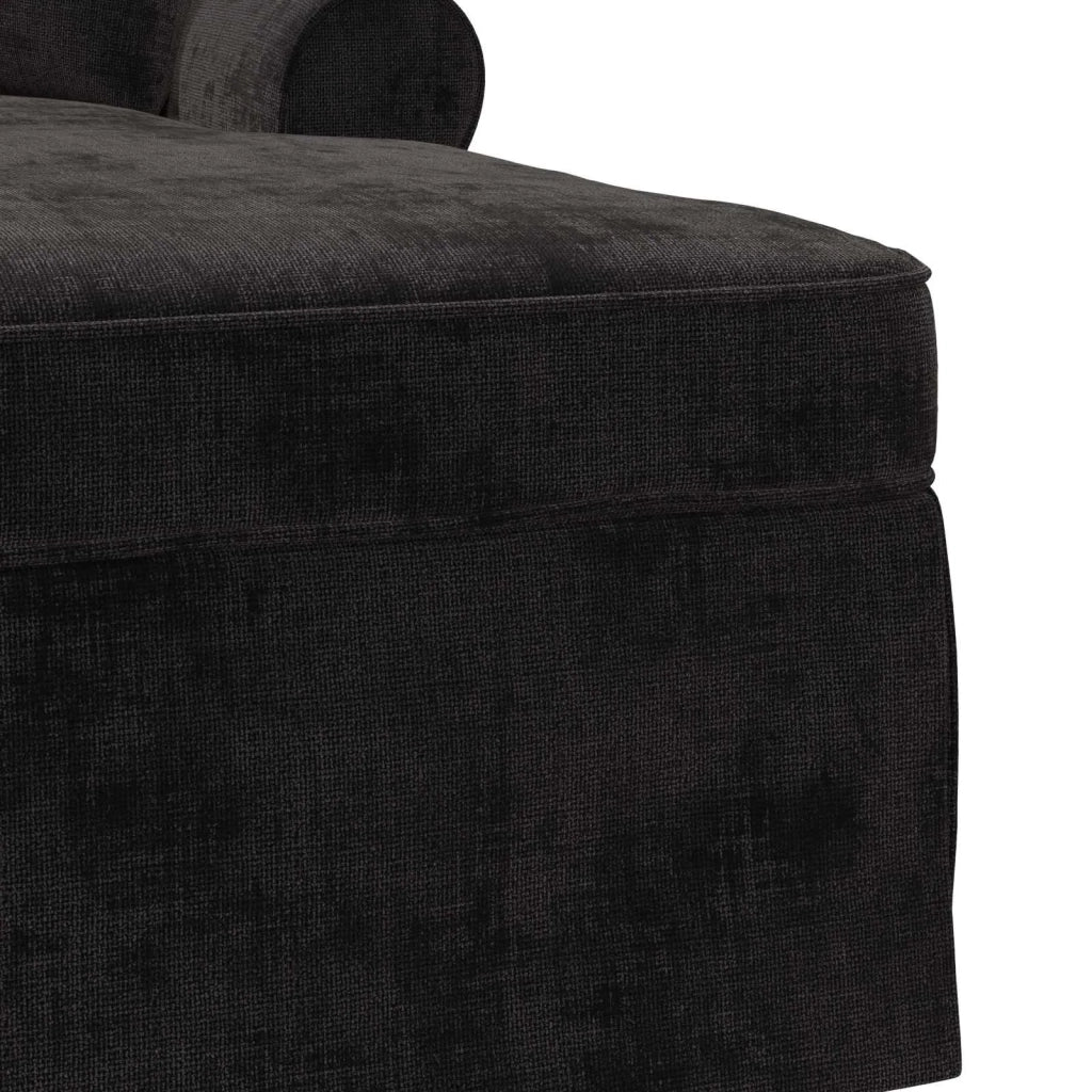 Chaise Longe con Gonna con cuscino Nero 157 x 91 x 91 cm ARES