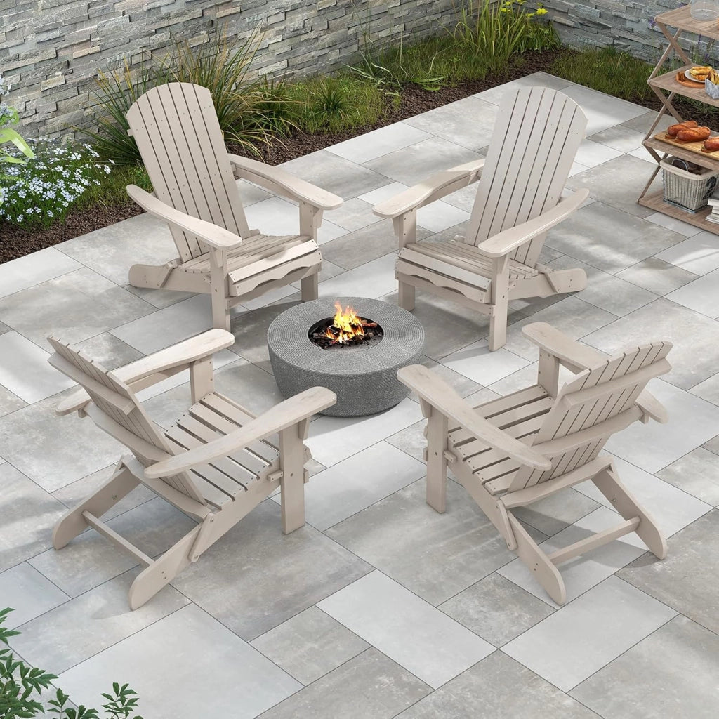 Sedia Adirondack Pieghevole, Sedia da Giardino in Legno di Abete, Poltrona Prendisole con Schienale Alto, Portata 180 kg, 89 x 71 x 94 cm (89 x 71 x 94 cm,Grigio,1)
