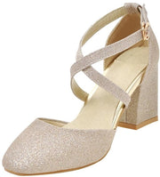 Pumps a Paillettoni - Altezza 7 cm - Scarpe da Donna - Chiusura a Sola - Taglia 36 - Adatto per piedi di lunghezza 22,6-23 cm
