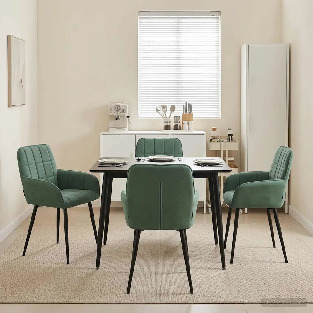 Sedie da pranzo 4 pcs Velluto (V) Verde Mare 56,5 x 50 x 86 cm 3428174