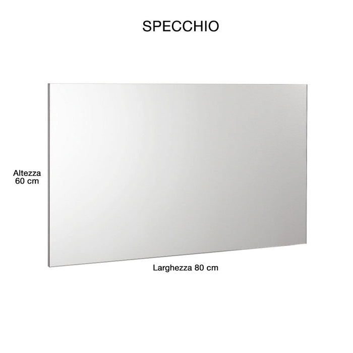 Mobile da Bagno Sospeso con Colonna Mazzoni Maiorca Light Grigio Frassinato P18x70 cm