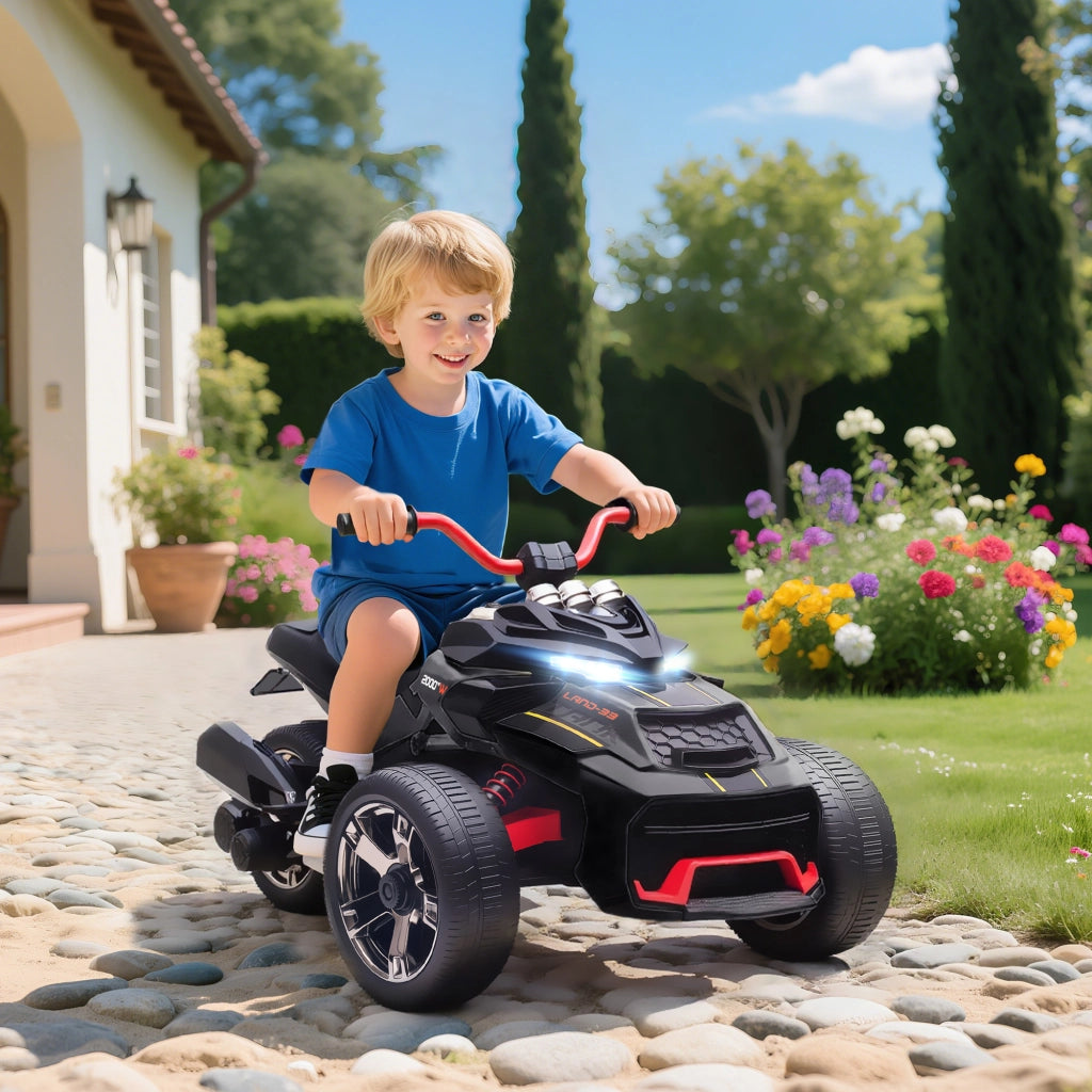 Auto elettrica per bambini ¨C zephmum ¨C 12V 3 ruote 2 motori nero