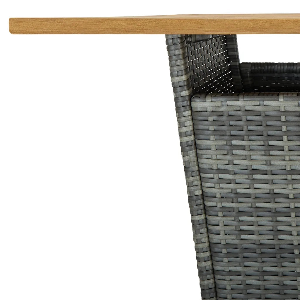 Set da Bar da Giardino 5 pz con Cuscini in Polyrattan Grigio cod mxl 37984