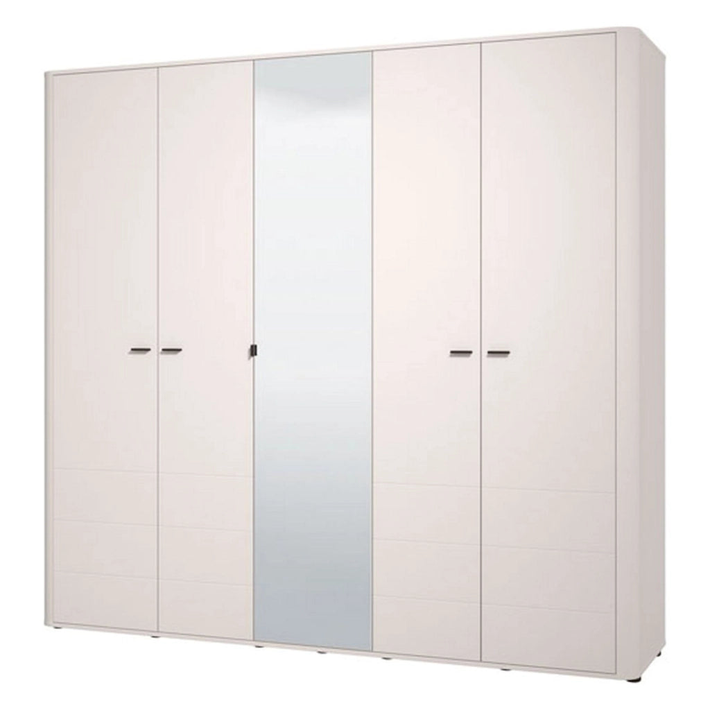 Armadio Camera da Letto Orsogna, Guardaroba Grande 6 Ripiani, 224.5x210.5h cm Bianco Crema