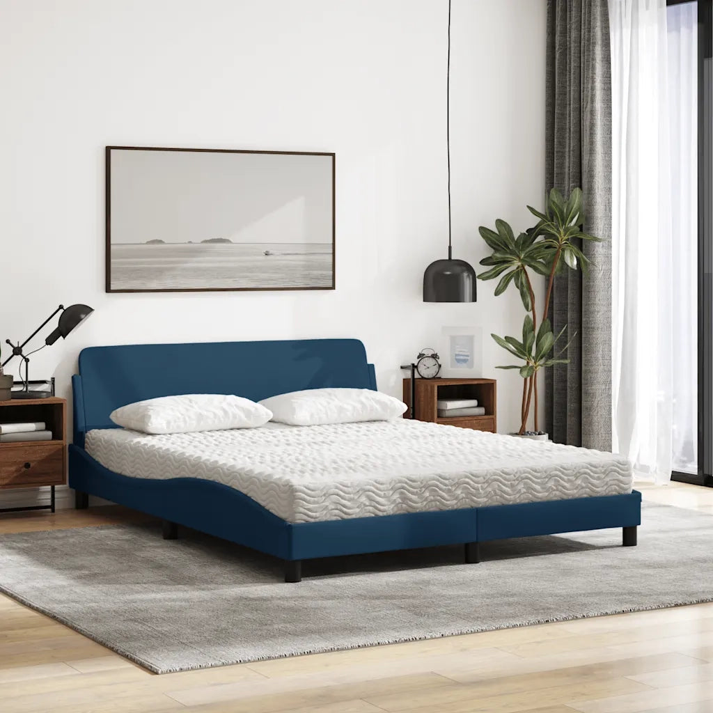 Letto con Materasso Dover Blu 160x200 cm in Tessuto 3208430