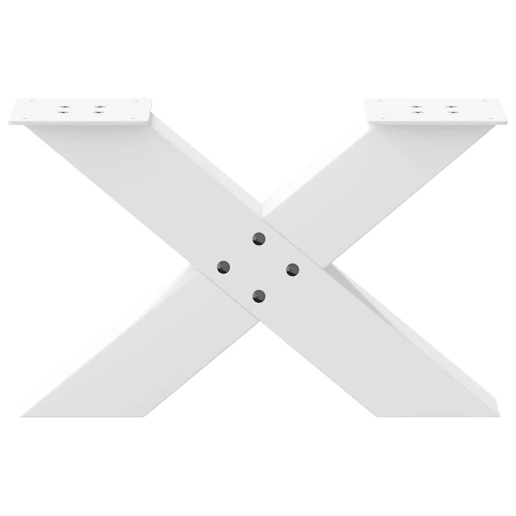 Gambe per Tavolino da Caffè a Forma di X 2 pz Bianche 60x(30-31) cm Acciaio 4012941