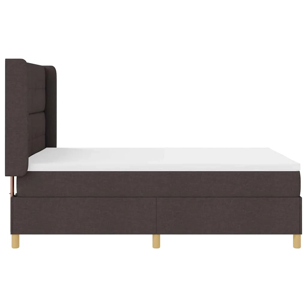 Letto a molle con materasso Marrone Scuro 140 x 190 cm Tessuto 3341829