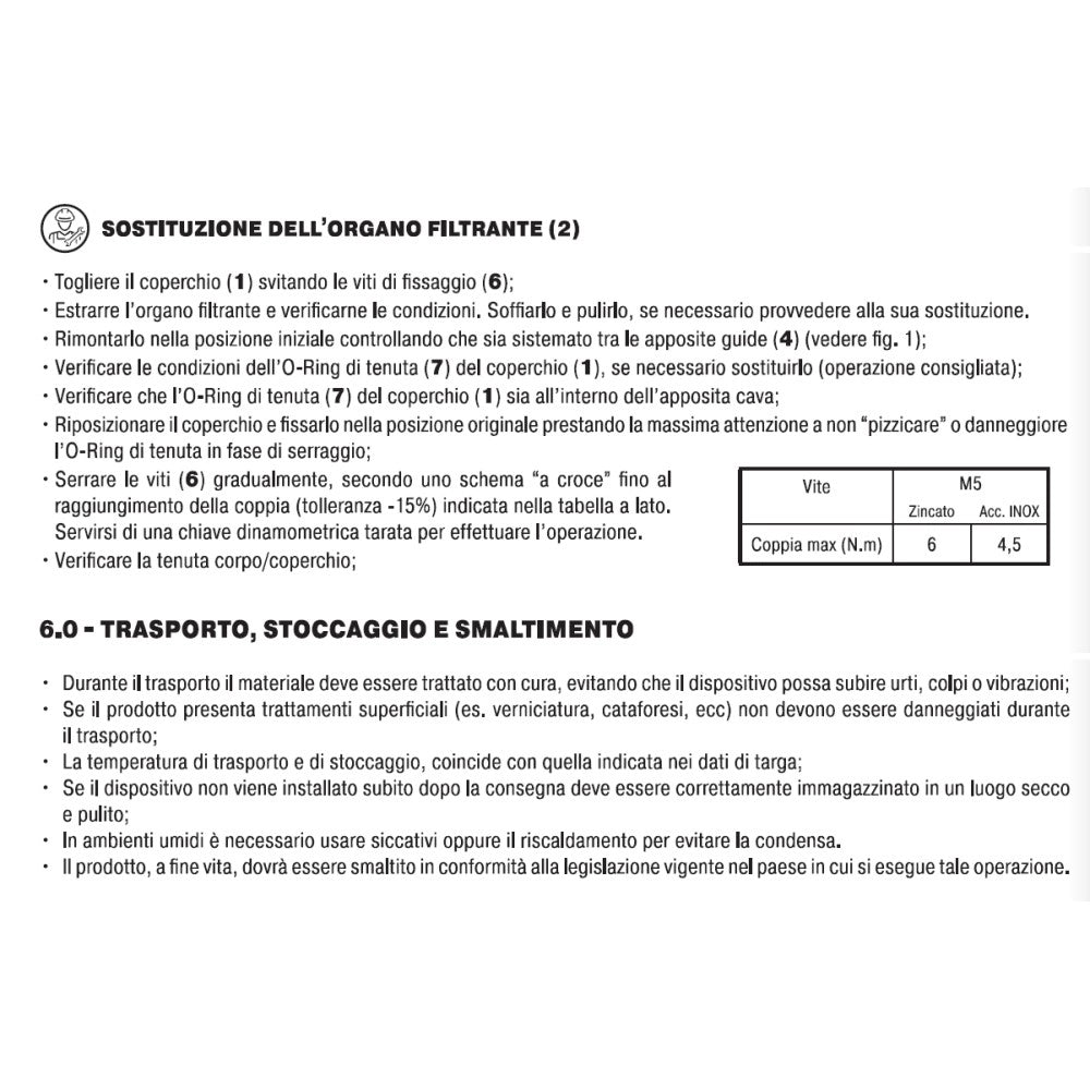 Filtro da 3/4 per caldaia a gas gpl