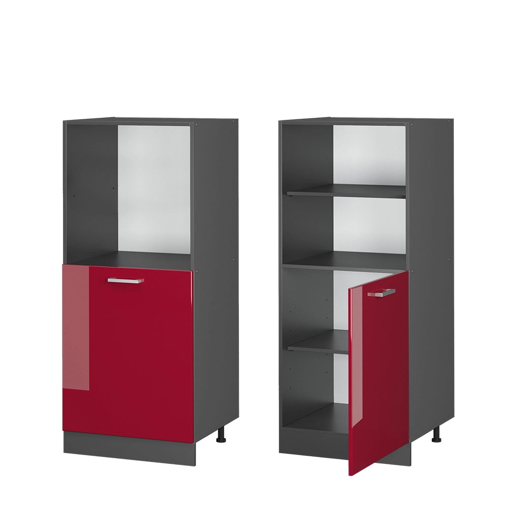 Mobile per forno da incasso R-Line Rosso lucido/Antracite 60 cm Vicco