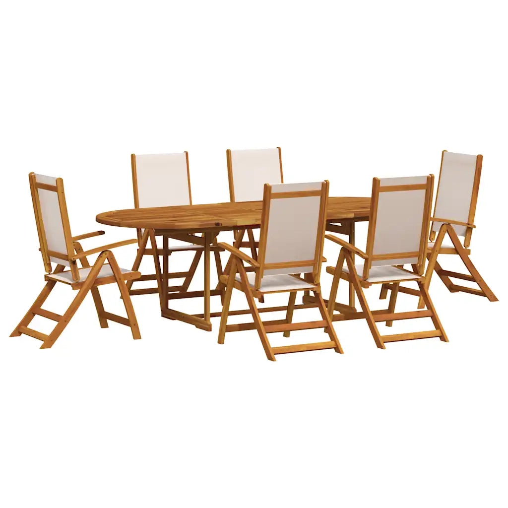 Set Pranzo da Giardino 7pz Legno Massello di Acacia e Textilene 3279276