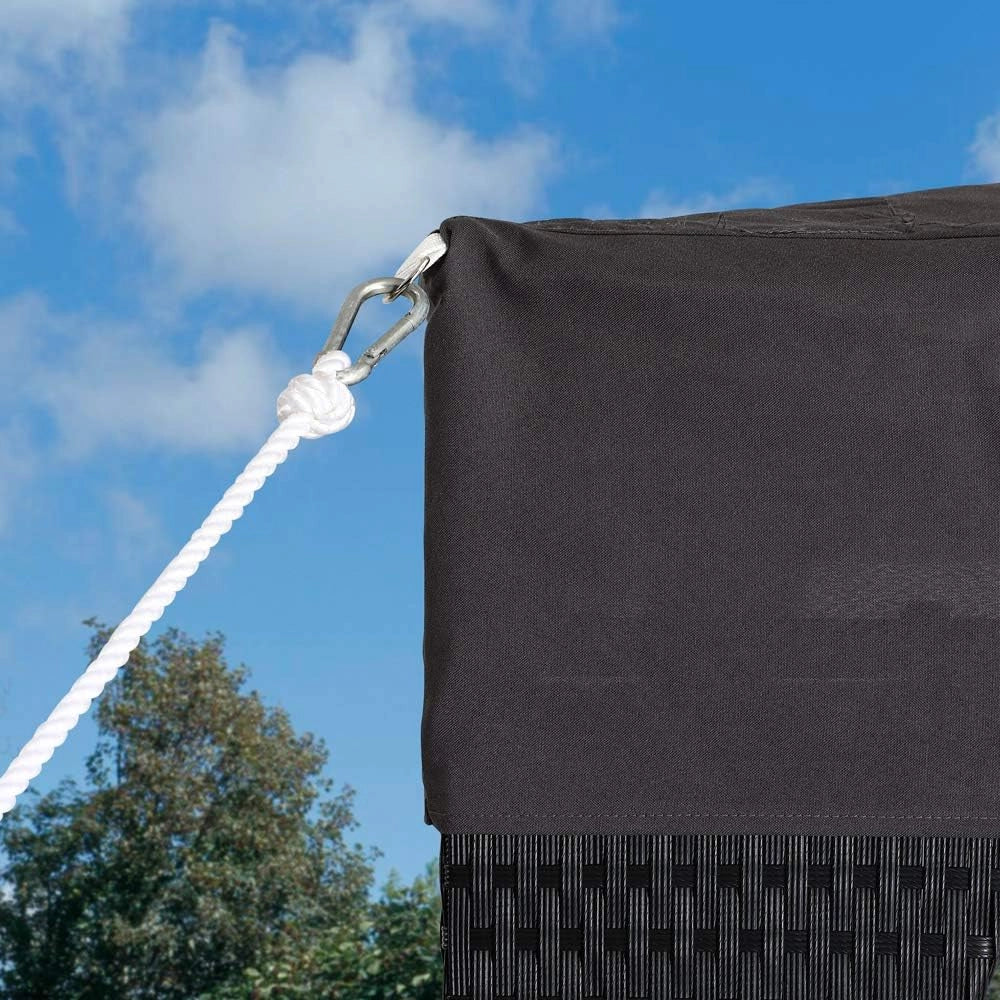 Gazebo da Giardino 3x4m Polyrattan Idrorepellente Padiglione Tendone Festa Protezione UV Nero