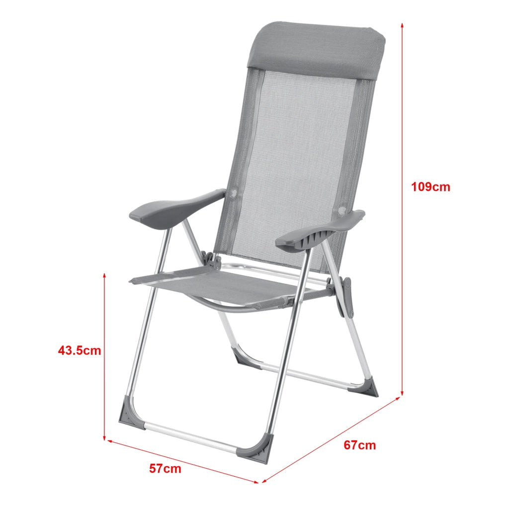 Set di 2 sedie da giardino Errenteria con braccioli e schienale reclinabile grigio chiaro 03_0009603