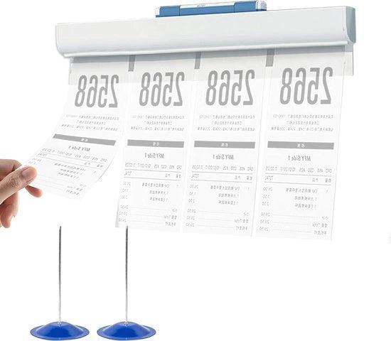 Fissatore in alluminio per Horeca - 20 cm - Spillo autoadesivo - Fork per fattura - Bar cucina ufficio - Bianco - 2 pezzi.