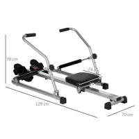 Vogatore Pieghevole, 4 Livelli di Resistenza e Display, Acciaio e ABS, 129x70x70 cm