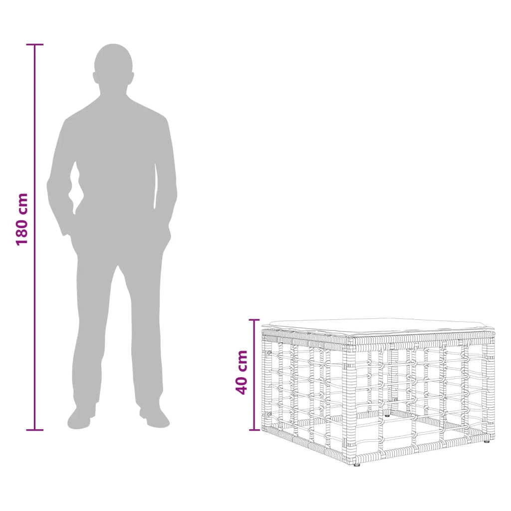 Poggiapiedi da Giardino Nero polyrattan CFW2018849