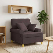 Poltrona XL con Cuscini Marrone Scuro Tessuto 42043487