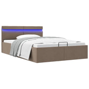 Giroletto con Contenitore e LED Tortora Tessuto 140x200 cm 285627