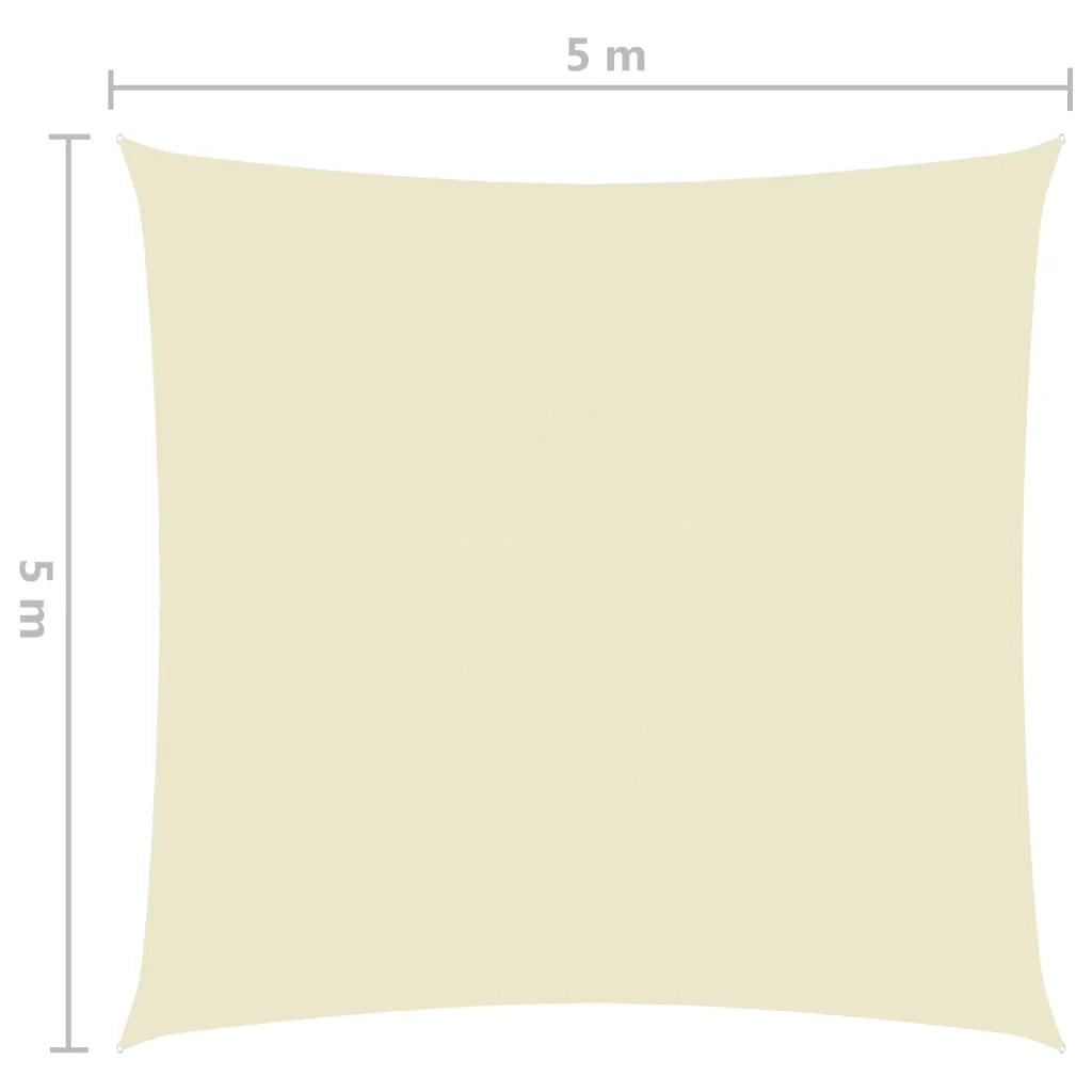 Vela ombreggiante/ombrellone quadrato 5 x 5 m in tessuto Oxford color crema 02_0009517