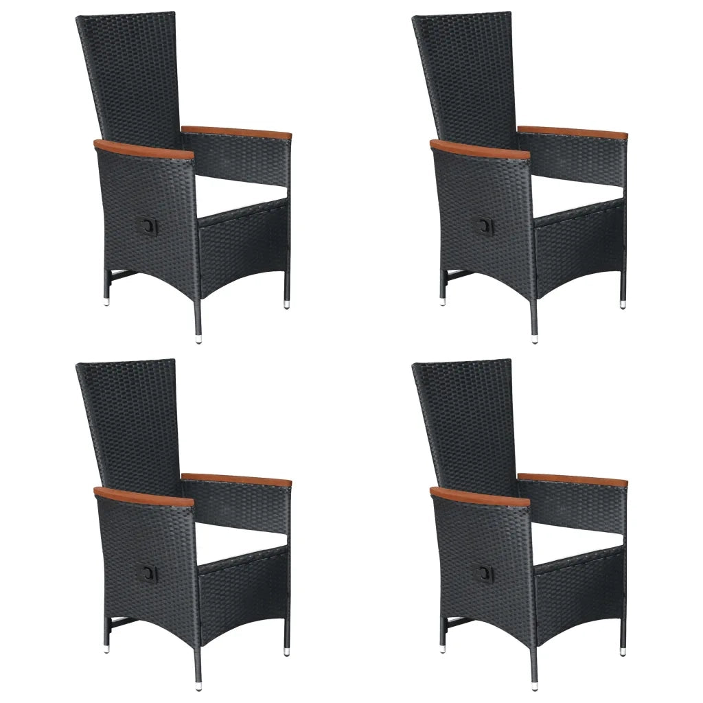 Set Mobili da Pranzo per Giardino 7 pz in Polyrattan Nero 3070769