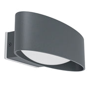 Applique Esterno Contemporanea Chinoa Alluminio Grigio Policarbonato Trasp Led