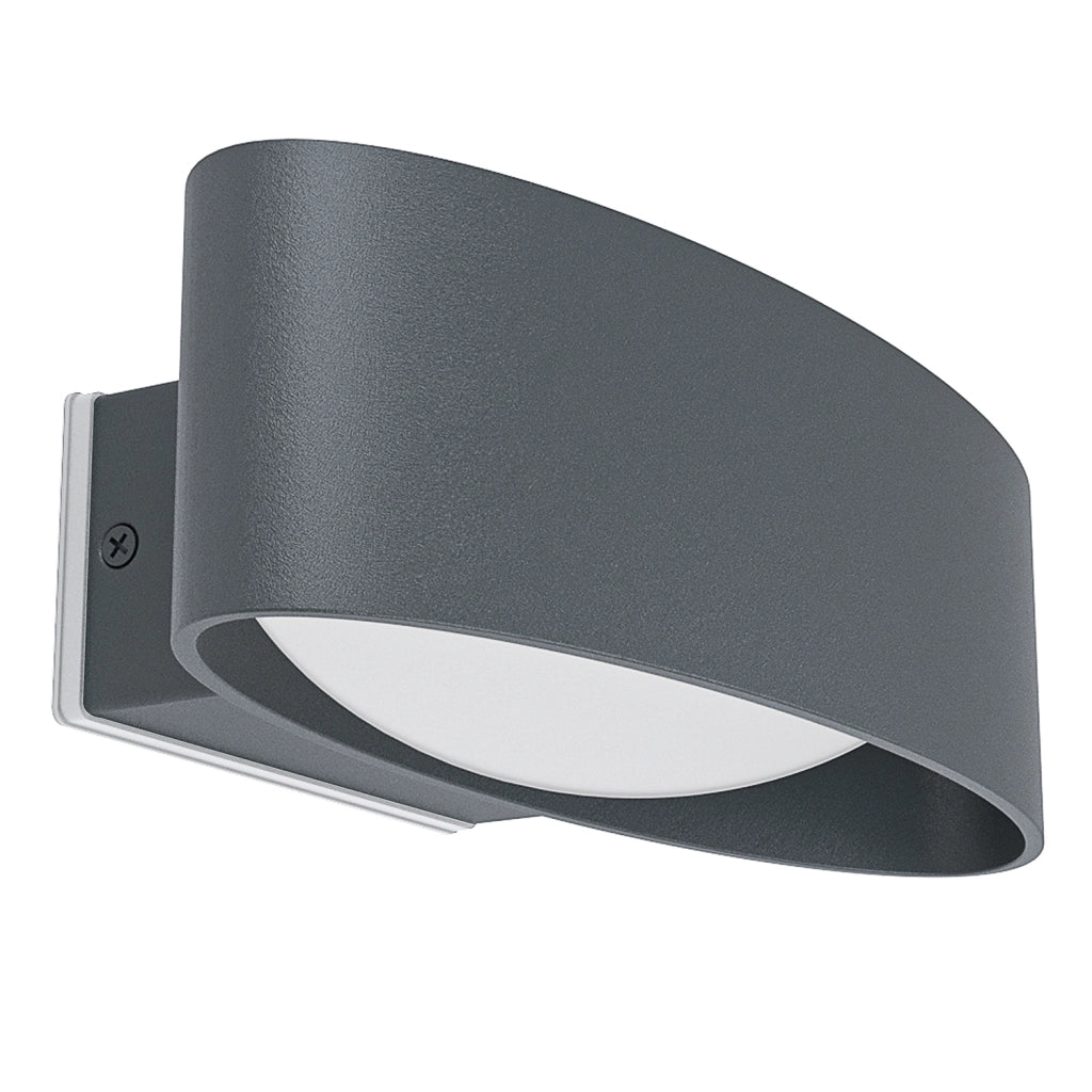 Applique Esterno Contemporanea Chinoa Alluminio Grigio Policarbonato Trasp Led