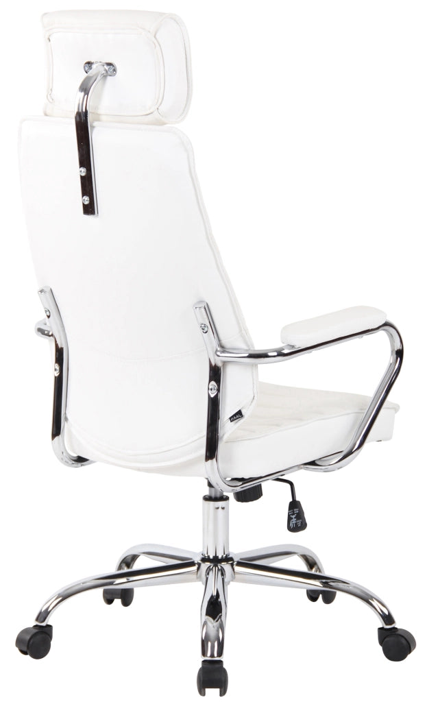 Sedia da ufficio Rako in vera pelle bianco